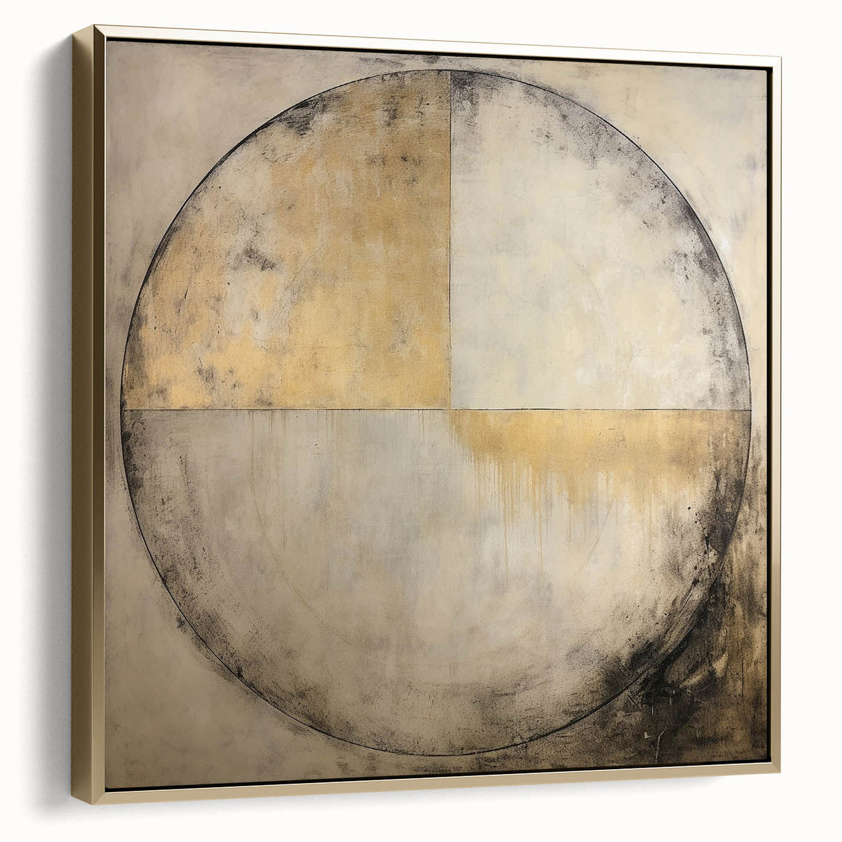 Framed abstract wall art featuring dynamic silver and gold strokes on a textured canvas, perfect for modern decor and enhancing interior aesthetics. Ideal for living rooms or offices.