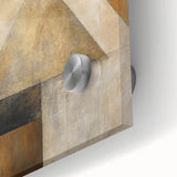 Close-up of vibrant abstract strokes wall art on acrylic glass, showcasing bold colors and dynamic patterns, perfect for modern home decor and artistic expression.