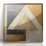Framed abstract strokes wall art in gold and black, showcasing modern design with dynamic brushwork. Perfect for elevating contemporary living spaces.