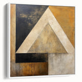 Framed wall art featuring abstract strokes in shades of white, gray, and black, ideal for modern home decor, displayed from a side view to showcase depth and texture.