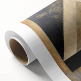 Abstract wall art on rolled canvas showcasing vibrant strokes in shades of blue, orange, and gold, ideal for modern home decor or office settings.