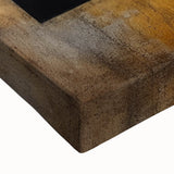 Abstract strokes wall art on stretched canvas, showcasing vibrant blue, orange, and yellow hues, perfect for modern home decor and artistic expression.