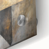 Close-up of vibrant abstract strokes wall art printed on acrylic glass, showcasing a blend of bold colors with smooth texture, perfect for modern decor.