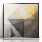 Framed abstract wall art featuring vibrant silver and gray strokes on acrylic, ideal for modern home decor. Perfect for enhancing living spaces with contemporary elegance.