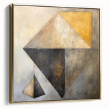 Abstract wall art featuring elegant silver and gold strokes on a framed canvas, adding a modern touch to interior decor. Perfect for contemporary spaces.