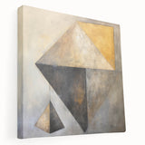 Abstract strokes wall art on stretched canvas showcasing vibrant hues of blue, orange, and yellow. Perfect for modern home decor, enhancing any interior space with a contemporary touch.