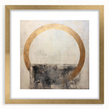 Abstract strokes wall art framed in gold with a white mat, showcasing vibrant colors and fluid designs, perfect for modern home decor and artistic statements.