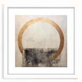 Abstract strokes wall art in a white frame with a mat, showcasing vibrant colors and dynamic patterns, perfect for modern home decor and artistic style.