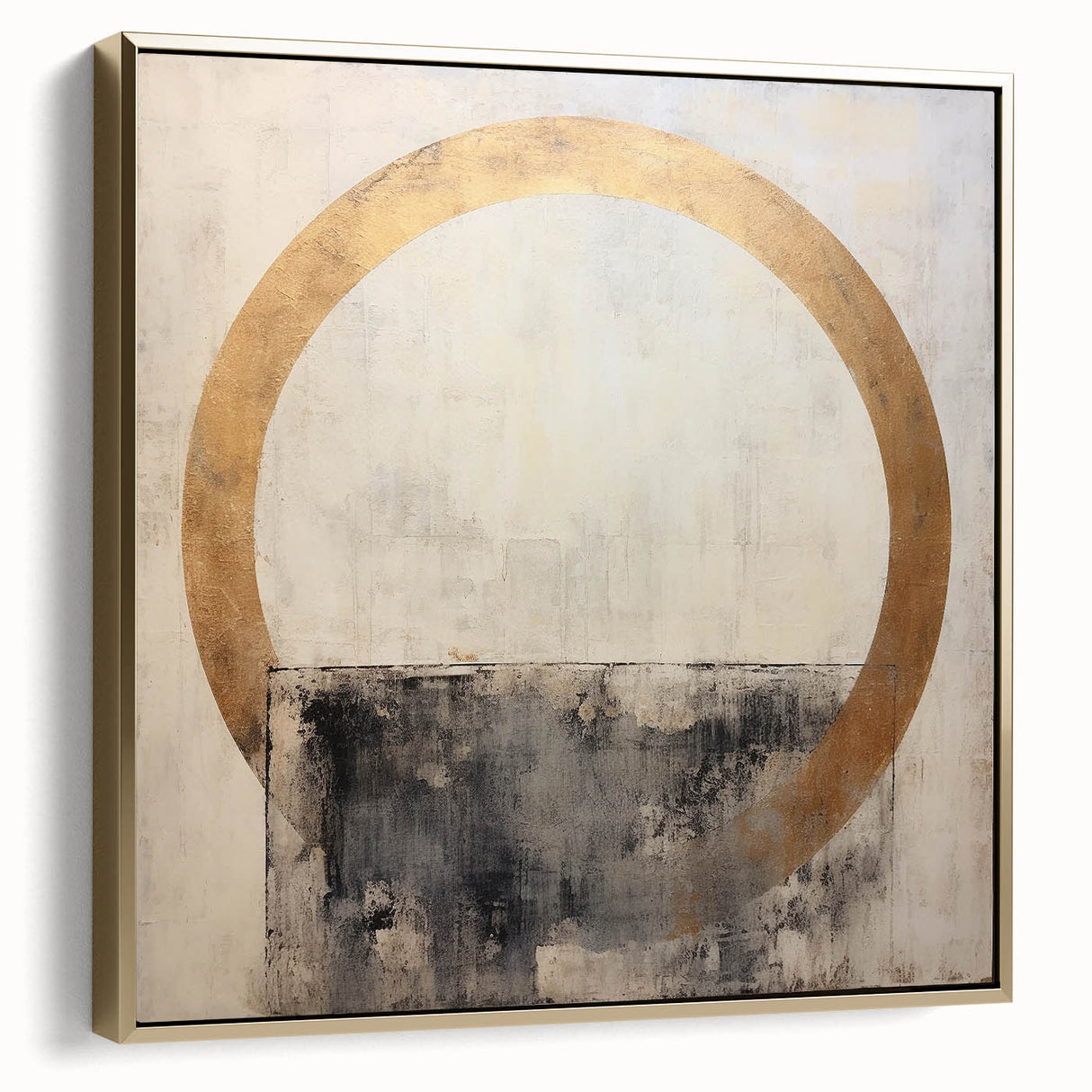 Framed abstract strokes wall art featuring a blend of silver and gold hues, adding a modern touch to home decor. Perfect for stylish interiors and creative spaces.