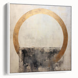 Framed abstract strokes wall art in a modern white frame, showcasing dynamic colors and artistic brushwork, perfect for contemporary home decor.