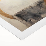 Abstract wall art print on rolled canvas showcasing vibrant strokes in shades of blue, orange, and yellow, ideal for modern home decor. Packaged securely in a protective tube.