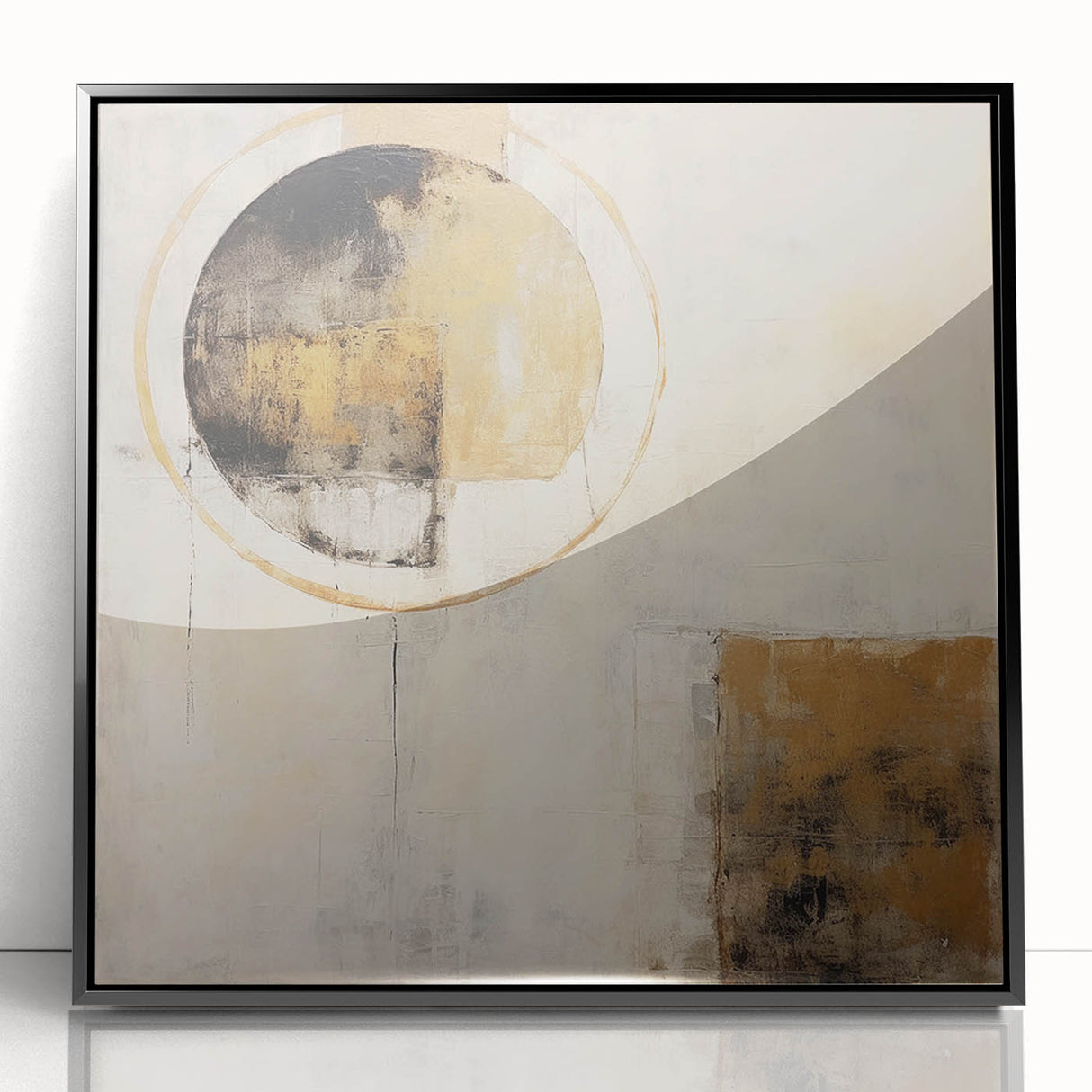 Framed abstract strokes wall art in black acrylic, showcasing dynamic brush patterns and textures, perfect for modern home decor and artistic spaces.