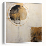 Framed abstract strokes wall art in a white finish, showcasing vibrant colors and dynamic brushwork, perfect for modern home decor or artistic spaces.