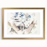 Modern Wall Art - Abstract Landscape with Tree and House