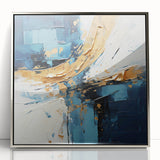 Framed acrylic wall art showcasing abstract strokes in silver hues, adding a modern touch to home decor. Ideal for contemporary interiors and minimalist spaces.