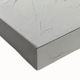 Close-up of abstract strokes wall art on stretched canvas, showcasing vibrant colors and intricate textures, perfect for modern home decor. Ideal for adding a contemporary touch to living spaces.