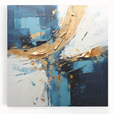 Abstract strokes wall art on stretched canvas, showcasing vibrant colors and dynamic patterns. Perfect for modern home decor, enhancing any space with artistic flair.