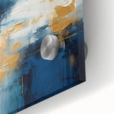 Close-up of abstract strokes wall art on acrylic glass, showcasing vibrant colors and dynamic patterns, perfect for modern home decor and artistic expression.
