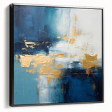 Framed abstract strokes wall art featuring dynamic black and white patterns on a textured canvas, displayed from a side view to highlight depth and design. Perfect for modern home decor or office spaces, offering a stylish and contemporary aesthetic.