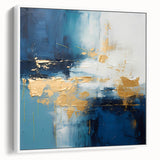 Framed abstract strokes wall art in a modern design, showcasing vibrant colors and dynamic shapes against a white background, perfect for contemporary decor.