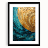 Abstract wall art featuring bold, colorful strokes in a modern frame with a black mat, perfect for contemporary home decor, adding a vibrant touch to any space.