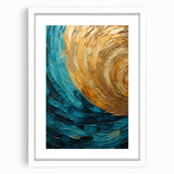 Abstract strokes wall art framed with a white mat, showcasing vibrant colors and dynamic patterns, ideal for modern home decor and artistic interiors.