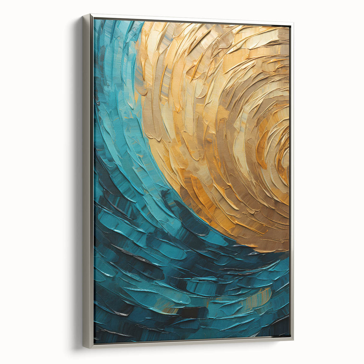 Abstract wall art featuring bold silver strokes on a sleek framed canvas, ideal for modern interior decor, enhancing living spaces with a contemporary touch.