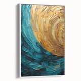 Framed canvas wall art showcasing abstract strokes in soft pastel colors on a white background, adding a modern touch to any decor.