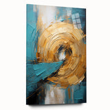 Abstract strokes wall art displayed in a side view, showcasing vibrant colors and fluid designs on acrylic glass, perfect for modern home decor.