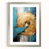Abstract strokes wall art framed in silver, showcasing dynamic colors and textures, perfect for modern home decor. Ideal for living rooms or offices.