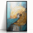 Framed black abstract strokes wall art on acrylic, showcasing a modern design with fluid shapes and lines, perfect for contemporary home decor.