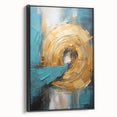 Framed abstract strokes wall art showcasing a modern black design, elegantly displayed from the side view, perfect for contemporary home decor.