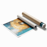 Abstract strokes wall art print showcasing vibrant colors in dynamic patterns, ideal for modern decor. Rolled and ready for framing, enhancing any space's aesthetic.