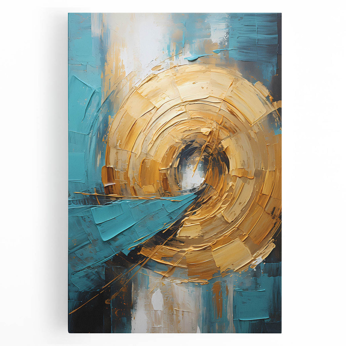 Abstract strokes wall art on stretched canvas, showcasing vibrant colors and dynamic patterns, perfect for modern home decor or artistic spaces.