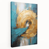 Abstract wall art featuring colorful strokes in vibrant hues, printed on a stretched canvas. The artwork showcases a modern design ideal for contemporary home decor.
