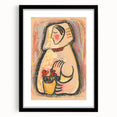 Modern Wall Art - Girl with a Basket of Flowers Print