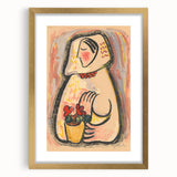 Modern Wall Art - Girl with a Basket of Flowers Print