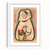 Modern Wall Art - Girl with a Basket of Flowers Print