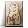 Modern Wall Art - Girl with a Basket of Flowers Print