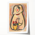 Modern Wall Art - Girl with a Basket of Flowers Print