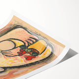 Modern Wall Art - Girl with a Basket of Flowers Print