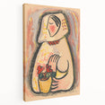 Modern Wall Art - Girl with a Basket of Flowers Print