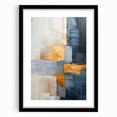 Abstract strokes wall art in a black frame with a mat, showcasing vibrant colors and dynamic brushwork, perfect for modern home decor or gallery displays.