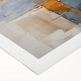 Abstract strokes wall art on rolled canvas, featuring vibrant colors and dynamic patterns, perfect for modern home decor and artistic expression. Packaged securely in a cardboard tube for easy transport and installation.