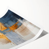 Abstract wall art print showcasing bold strokes in various colors, featuring a modern design ideal for home decor. This rolled artwork is packaged securely in a cardboard tube for protection during shipping.