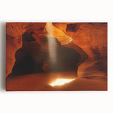Stretched canvas artwork showcasing a vibrant landscape of caves with rich textures and colors, ideal for enhancing home decor and artistic ambiance.