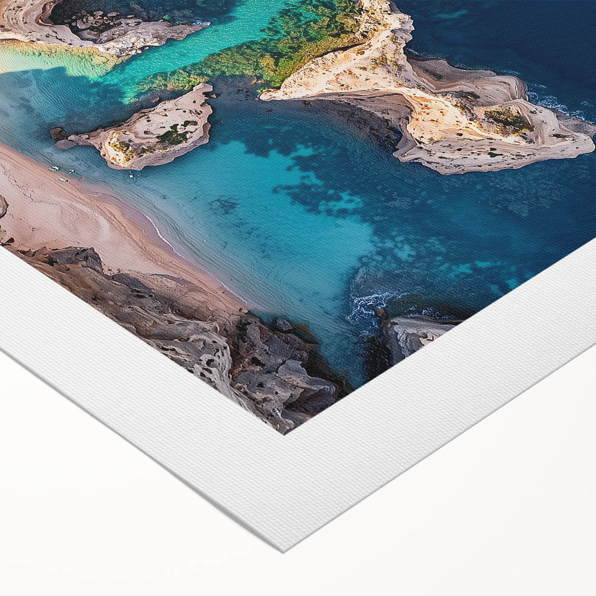 Stunning rolled canvas artwork depicting dramatic cliffs and landscapes, showcasing vibrant colors and intricate details, perfect for home decor and art enthusiasts.