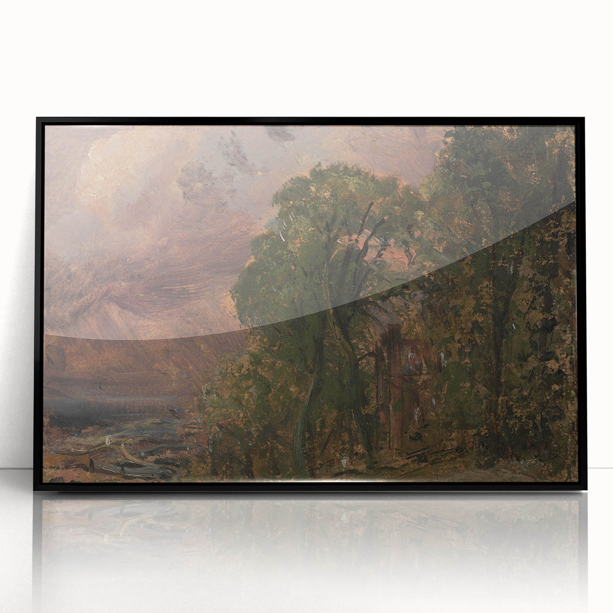 Romanticism Art: A View at Hampstead with Stormy Weather