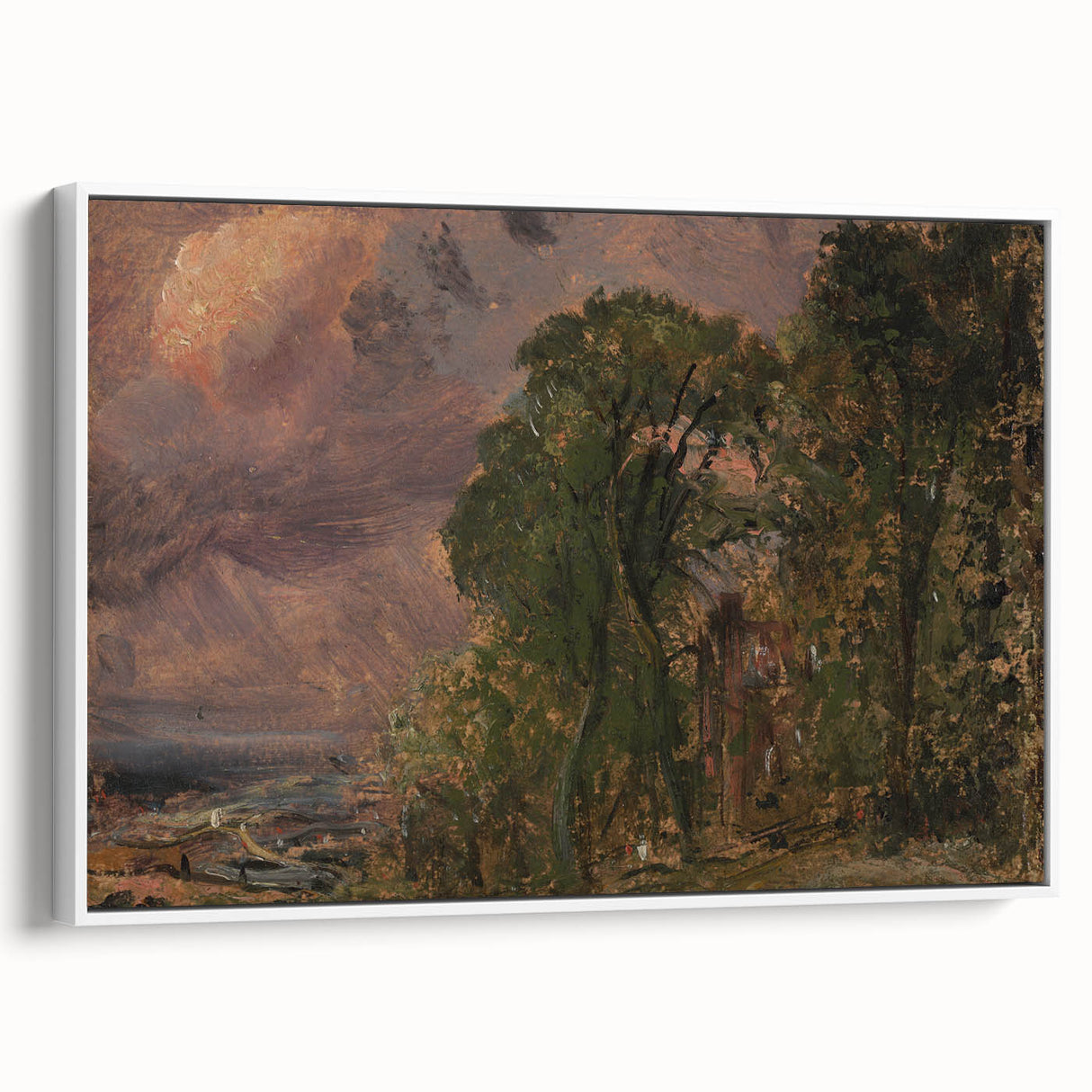 Romanticism Art: A View at Hampstead with Stormy Weather