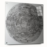 Minimalist Circular Bedroom Wall Art - Black and White Canvas Print